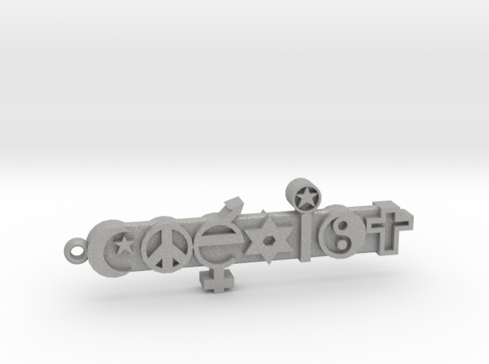 COEXIST, With Loop For Keychain 3d printed