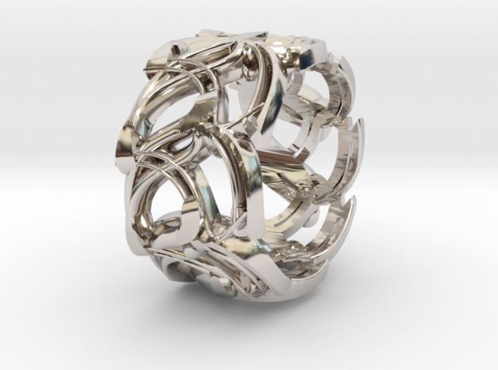 Crown Mesh Ring / Bronze Brass or Silver Ring 3d printed