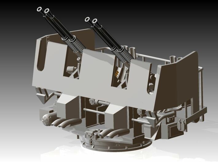 Quad Bofors Shielded - Elevated 1/144 3d printed