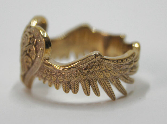 Winged Heart Ring SIZE 10 3d printed 