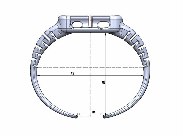 Apple Watch - 42mm LARGE cuff 3d printed 