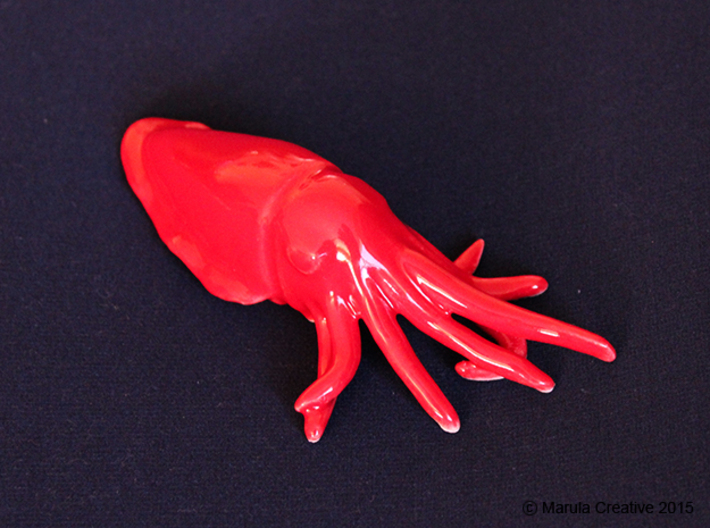 Cuttlefish 3d printed Gloss Red Porcelain