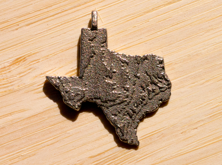 Texas Topography Pendant 3d printed