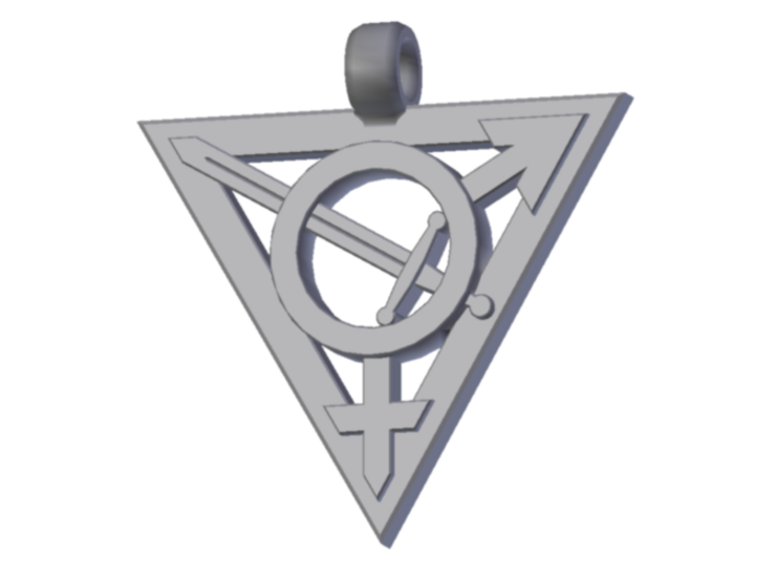 Transgender Warrior Pendant (small) 3d printed 