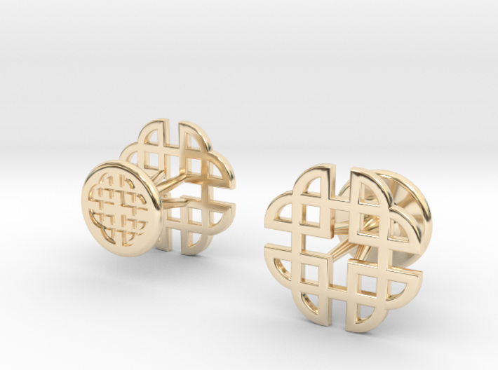 CELTIC KNOT CUFFLINKS 021316 3d printed