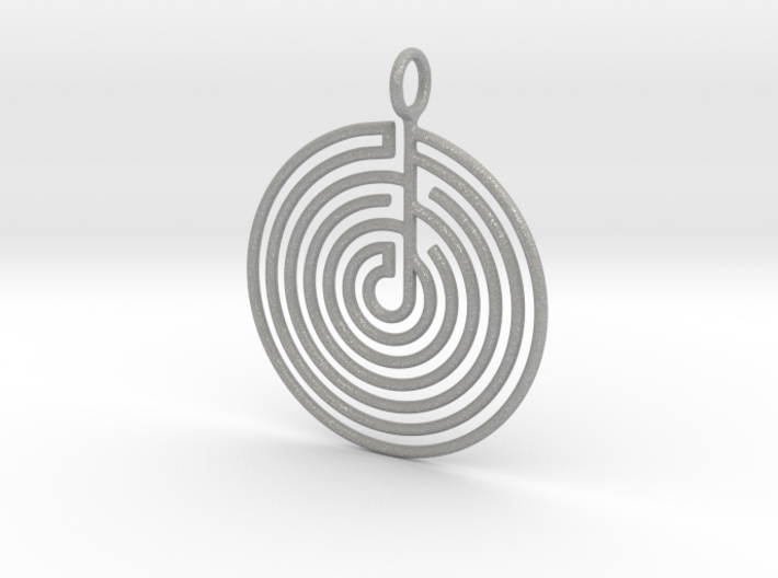 mystery little labyrinth Pendant 3d printed