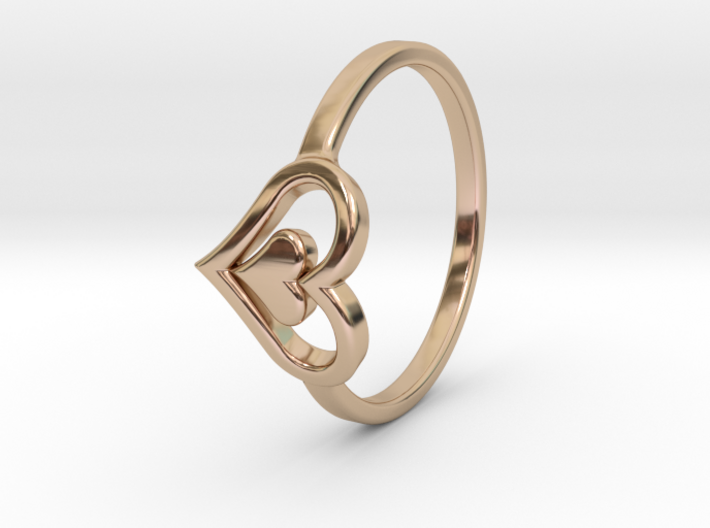 Heart Ring Size 5 3d printed