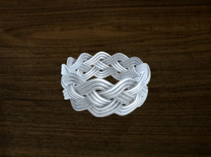 Turk's Head Knot Ring 4 Part X 11 Bight - Size 13. 3d printed
