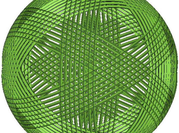 Icosahedron vertex symmetry weave 3d printed closeup render of model