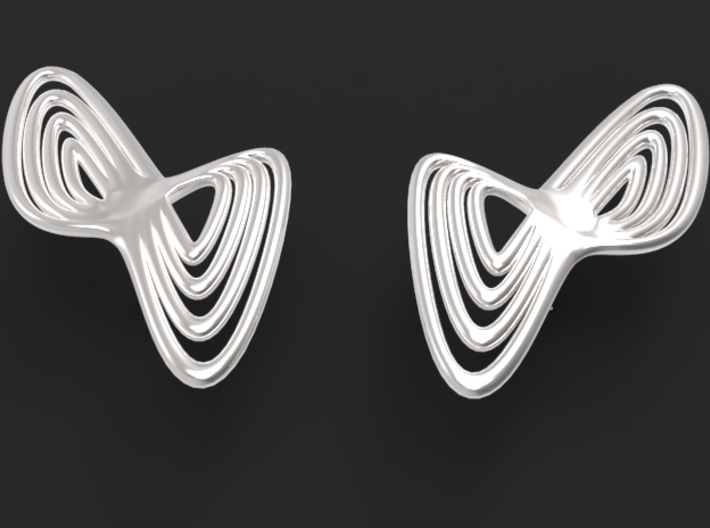 WAVE Earrings (1 Pair) 3d printed the shiny silver material compliments the design