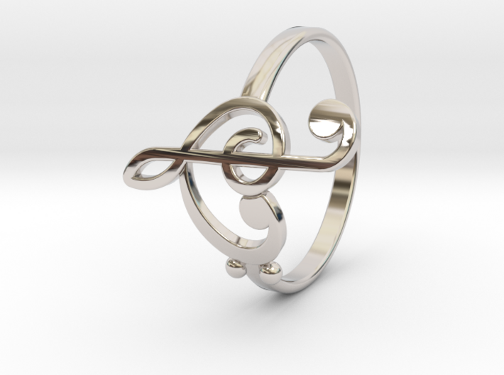 Size 10 Clefs Ring 3d printed