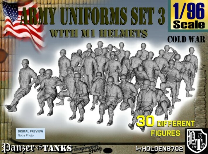 1-96 Army Modern Uniforms Set3 3d printed 