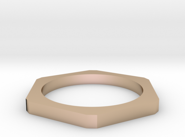 Plain Hexagon Stacking Ring 3d printed