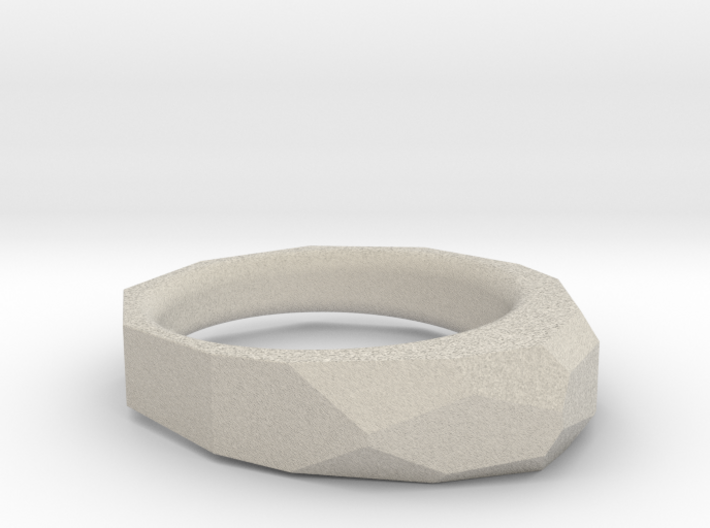 Decagon Faceted Ring 4.5 3d printed