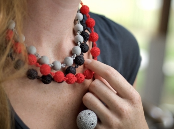 Textured Ball Necklace - 46cm 3d printed