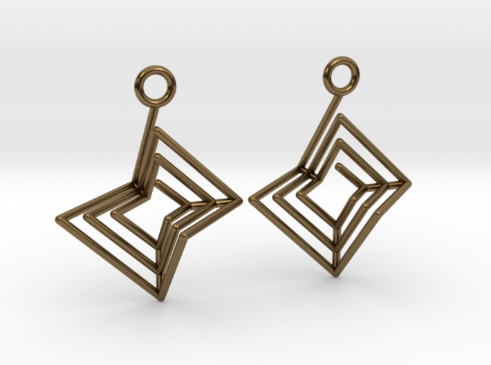 Nested Spiral Earrings (Large) 3d printed