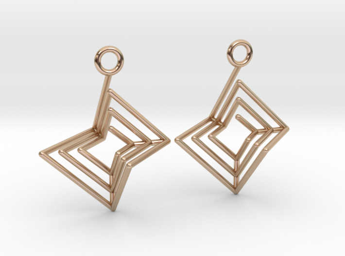 Nested Spiral Earrings (Large) 3d printed