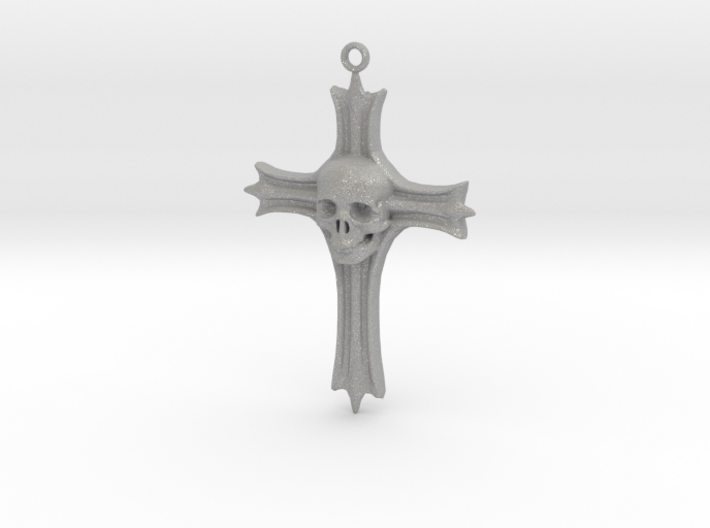 Skull Crucifix Pendant 3d printed