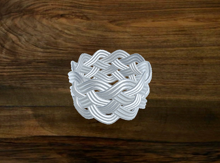 Turk's Head Knot Ring 5 Part X 10 Bight - Size 9.5 3d printed