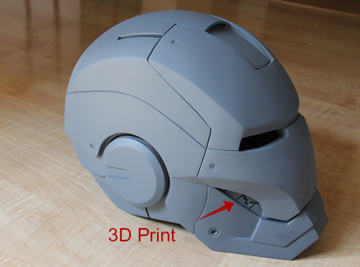 Iron Man Helmet Detail - Right Teeth 3d printed 3D print incorporated into Helmet Armor, Sanded & Primed