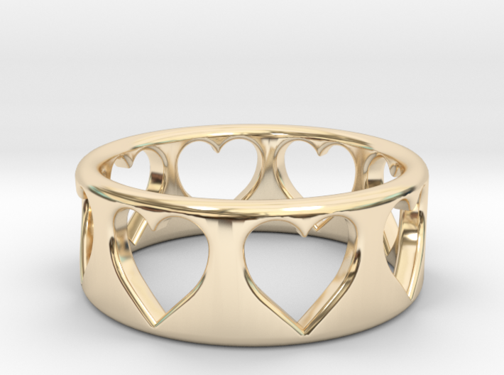 Heart ring (~size 8) 3d printed