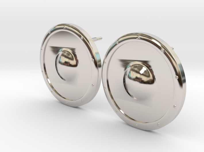 Plain Round Shield Earring Set 3d printed
