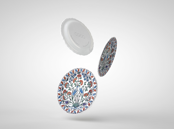 Iznik Polychrome Pottery Dish 3d printed 