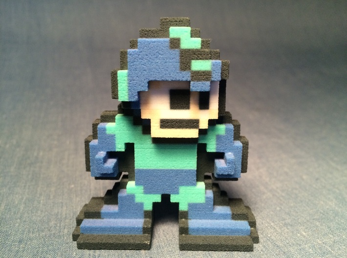 World of Nintendo Style 8-Bit Megaman Figure 3d printed