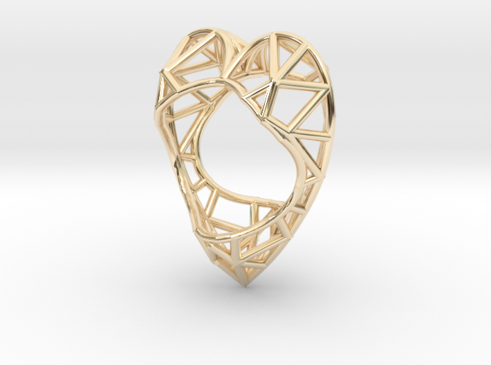 The Diamond Heart ring size 7 1/2 US (17.75 mm) 3d printed