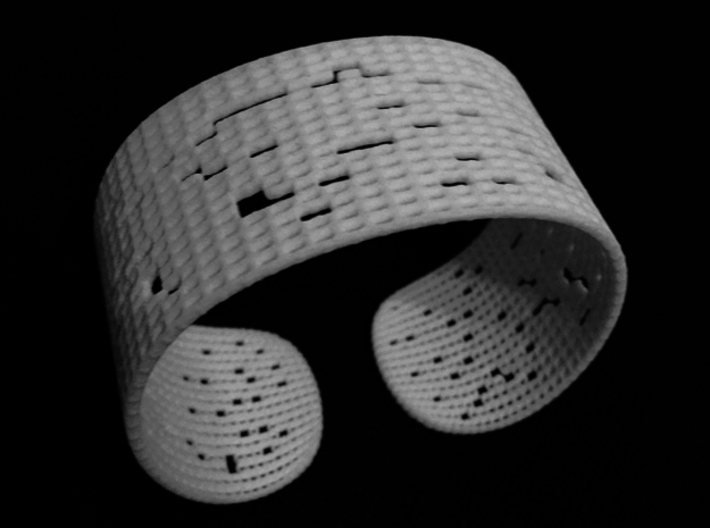 Pixelated bracelet, size M 3d printed Pixels bracelet printed in white strong and flexible polished