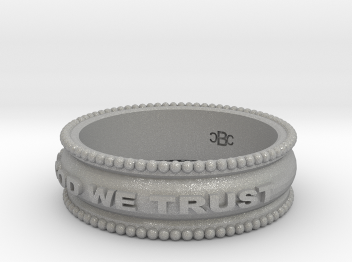size 8 In God We Trust band 3d printed