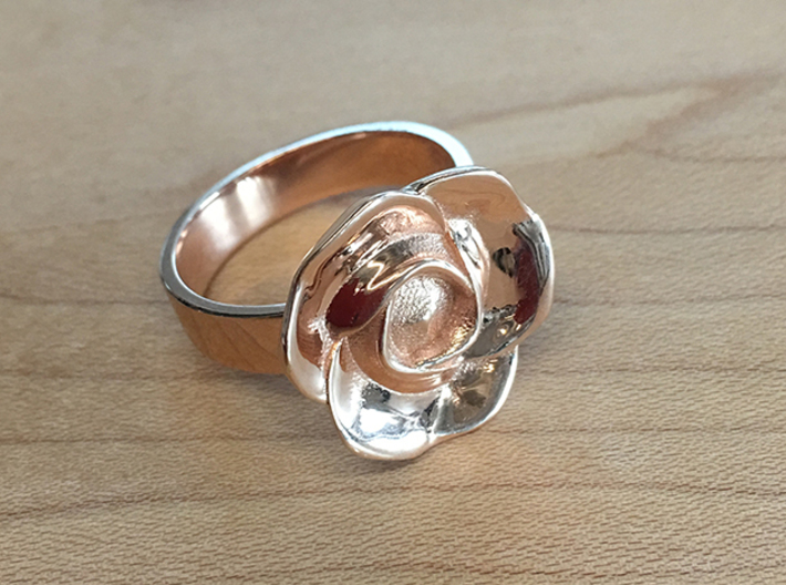 BlakOpal Rose Ring Size 8.5 3d printed