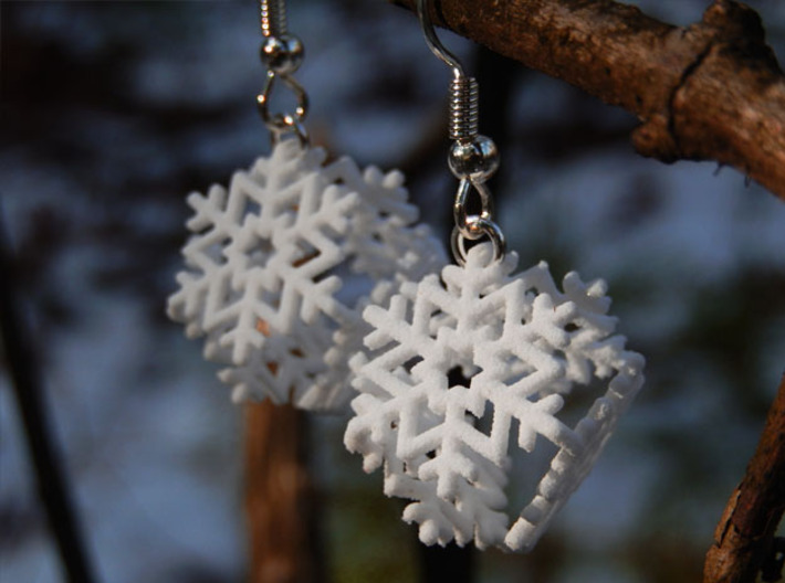 Snowflake Earrings 3 3d printed