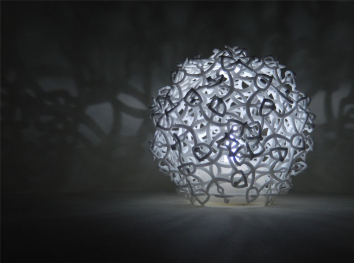 Entangled Snowflakes (Light Version) 3d printed With LED tealight (not included)