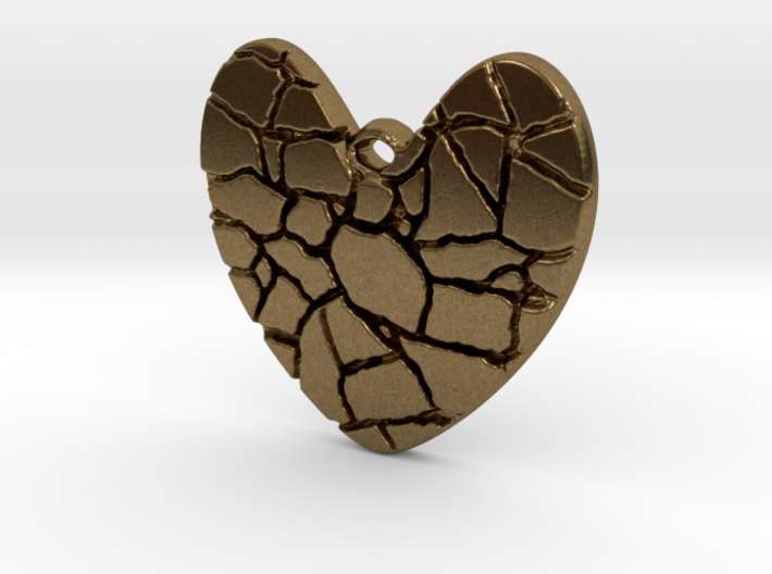 Broken heart pendant 3d printed