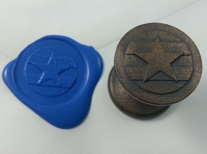 Star With Stripes Seal 3d printed Star with Stripe Seal in Polished Grey Steel