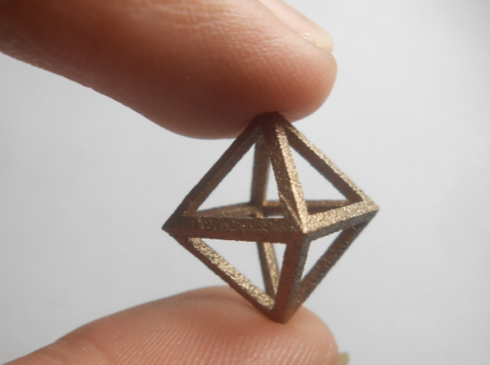 Faceted Minimal Octahedron Frame Pendant Small 3d printed