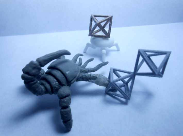Faceted Minimal Octahedron Frame Pendant Small 3d printed Epic duel.