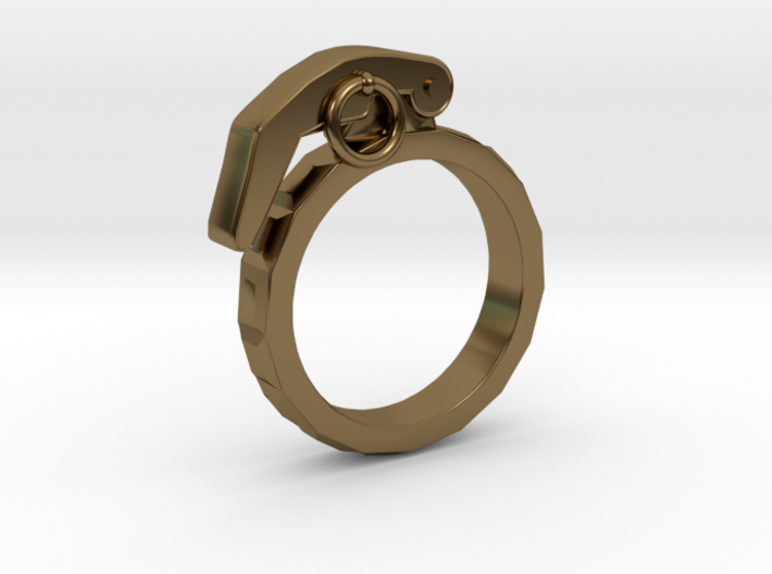 The Gringade - Grenade Ring (Size 8.5) 3d printed