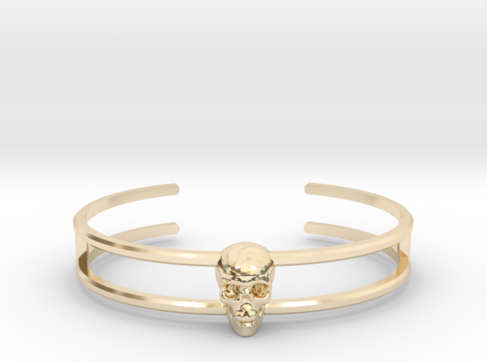 Double Stranded Single Skull Cuff 3d printed