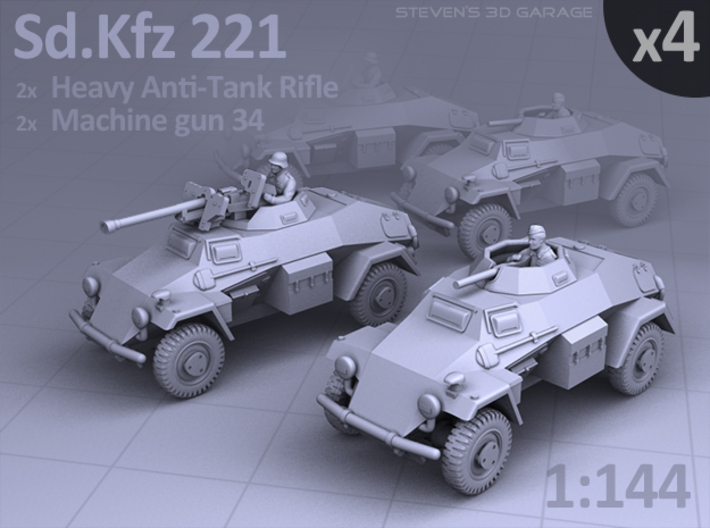 Sd.Kfz 221 (4 pack) 3d printed