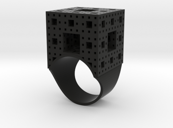 Menger Ice Cube Ring - 21mm Diameter 3d printed
