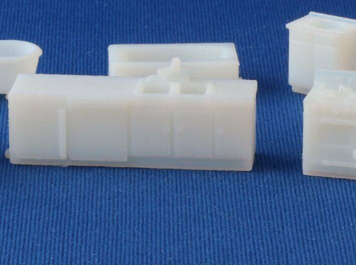HO Scale Kitchen And Bath for White Detail Plastic 3d printed 