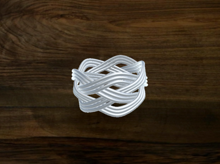 Turk's Head Knot Ring 4 Part X 5 Bight - Size 7.5 3d printed 