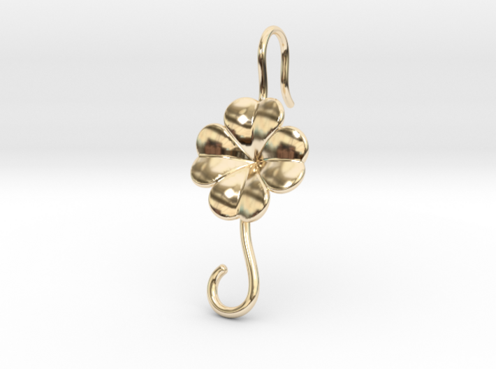 Lucky Earring With Hook 3d printed