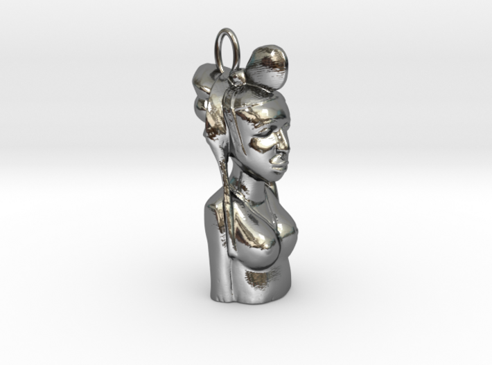 African Bust Pendant 3d printed