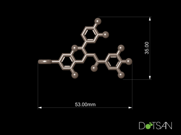 Tea Molecule 3D Printed Key Chain 3d printed 