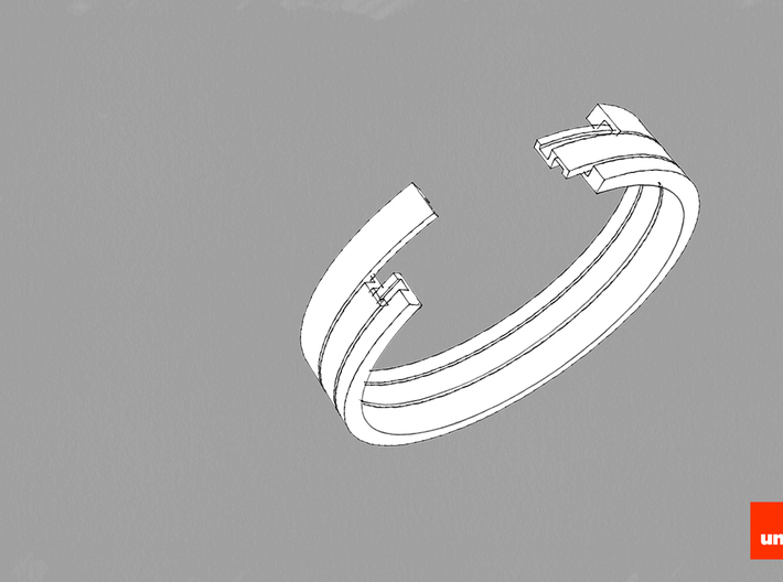 Interlock-ringring bracelet 3d printed