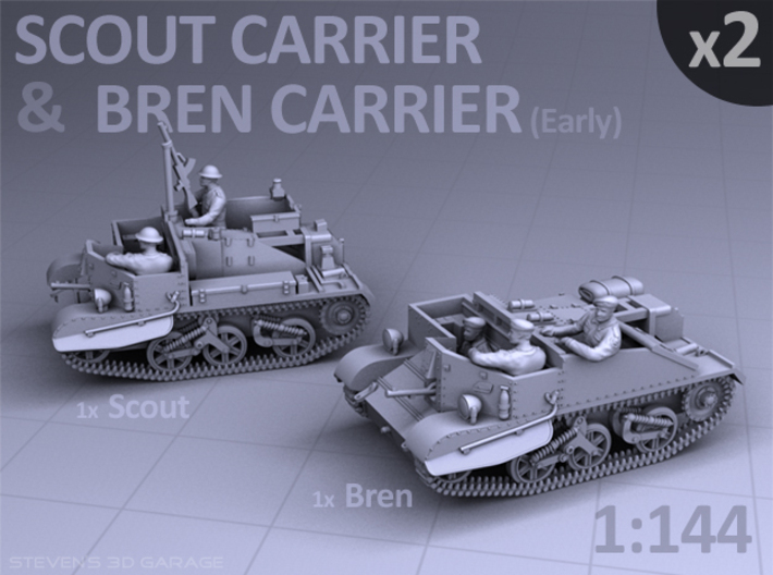 Scout and Bren Carrier (2 pack) 3d printed