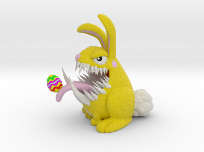 Monster Bunny with Easter Egg On Tongue 3d printed
